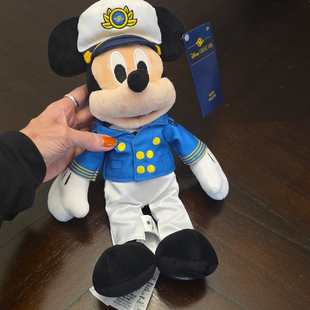 Disney Cruise Line Captain Mickey Plush in Blue, White & Black